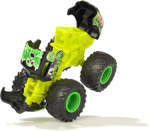 Monster Jam Grave Digger Smash&Bash Die-Cast Monster Truck-Real Action Crash Reset Vehicle, 1:64 Scale, Series 01